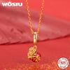 WOSTU 925 Silver New Year Gift Lucky Red KOI Charm Lucky Bag Pendant Pawprint Beads Fit Fortune Red Rope Bracelet DIY Jewelry
