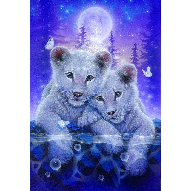Scenery Diamond Embroidery 5D DIY Diamond Painting Tiger Full Square/Round Drill Mosaic Painting Cross Stitch Home Decoration