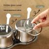 304 Stainless Steel Glass Lid Seasoning Jars Set