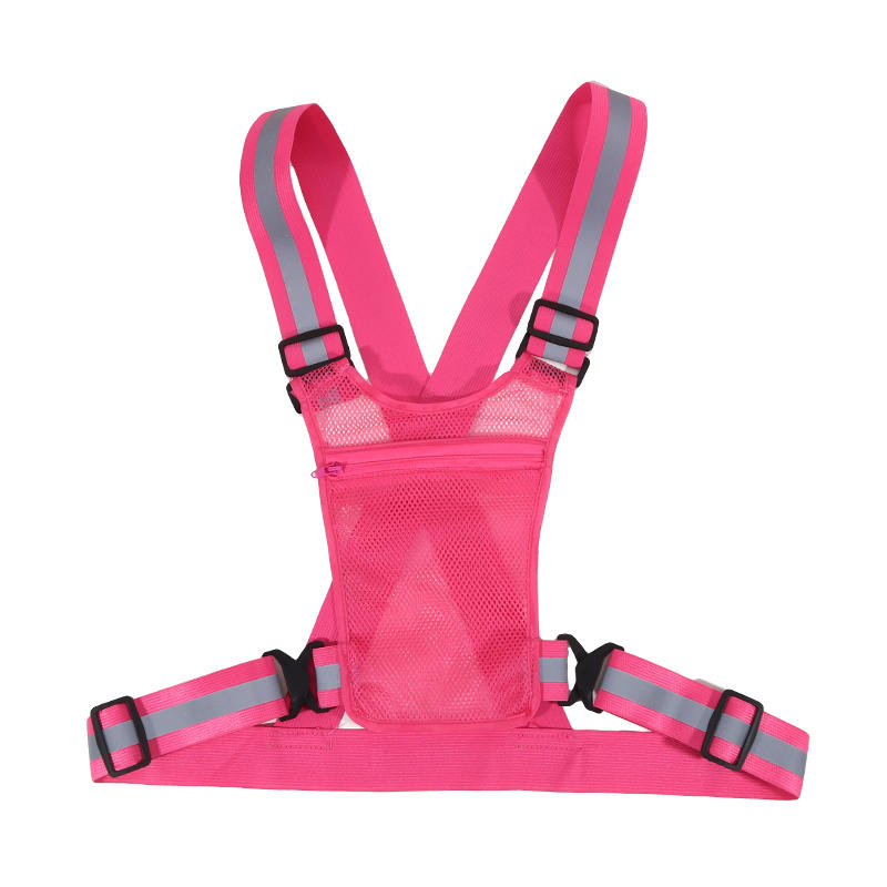 

Unisex Reflective Vest High Visibility Safe Jacket For Night Riding Running Jogging Cycling Motorcycle Outdoor Sports рожевий червоний колір