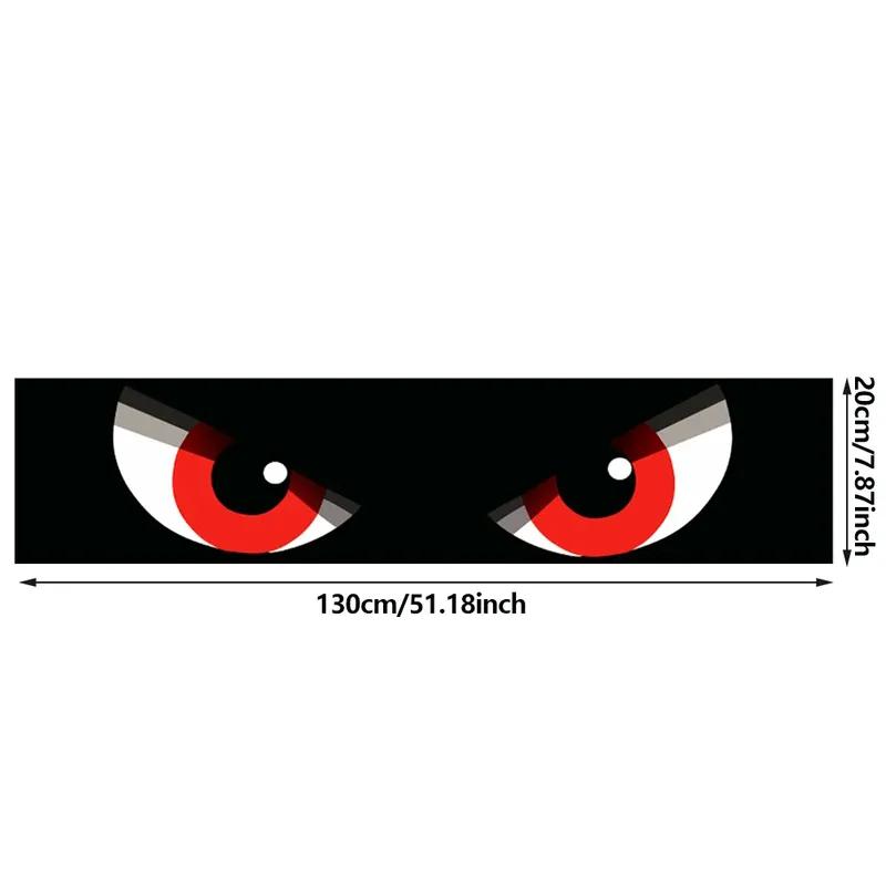 Car Front Windshield Decor Sticker 130x20cm Demon Eyes Pattern Vehicle Anti-Scratch Decal Universal Car Front Windshield Sticker