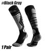 1 par de meias de esqui de lã masculinas e femininas para esqui, snowboard, meias térmicas de inverno até o joelho, meias esportivas quentes de desempenho