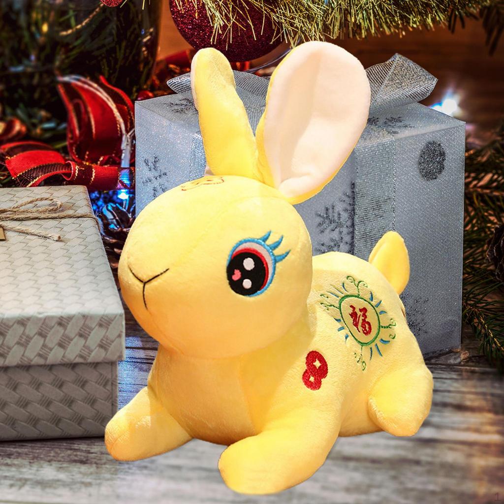 Chinese Lunar Year Plush Toys Stuffed Animal Doll, Soft Cartoon Bunny Figurine for Store
