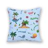 Federa Cuscino Divano Ufficio Semplice Cartone Animato Albero di Cocco Pianta Tropicale Stampa Lusso Decorazione Casa Federa Cuscino