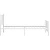 Metal Bed Frame with Headboard and Footboard White 107 x 203 cm