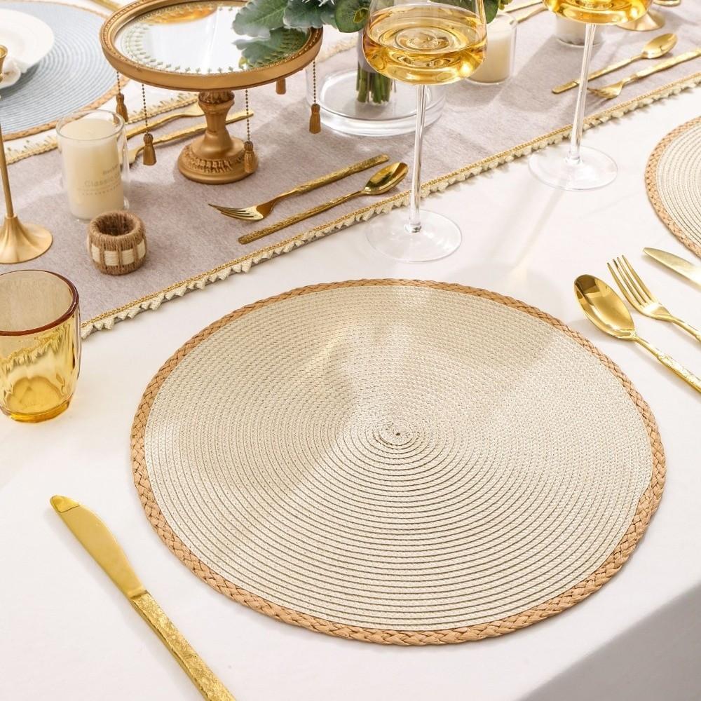 Middle East Style Woven Placemat Heat Insulation Round Dining Mat  Kitchen Supplies