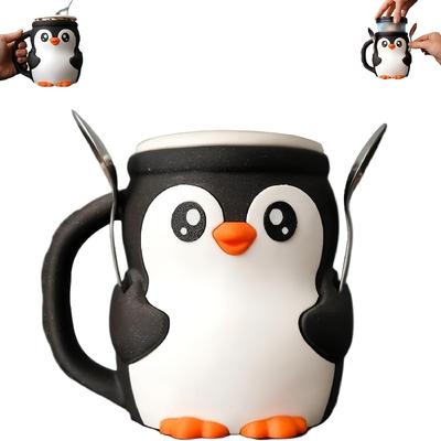 1 adet Sevimli Penguen Dondurma Pint Tutucu, Penguen Buz Pint Tutucu, Dondurma Pint Kapları, Yeniden Kullanılabilir Dondurma Kapları, Dondurma Çubuğu Tutucuları