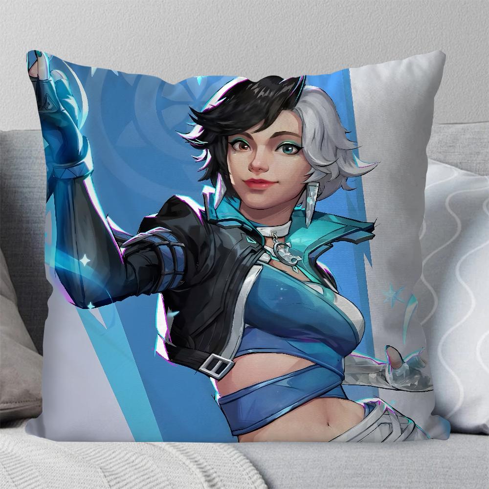 Luna S-Snow Game M-Marvel Rivals Pillow Case Square Pillow Bedroom Sofa Leisure Comfort CushionLiving Room Home Decoration 40X40