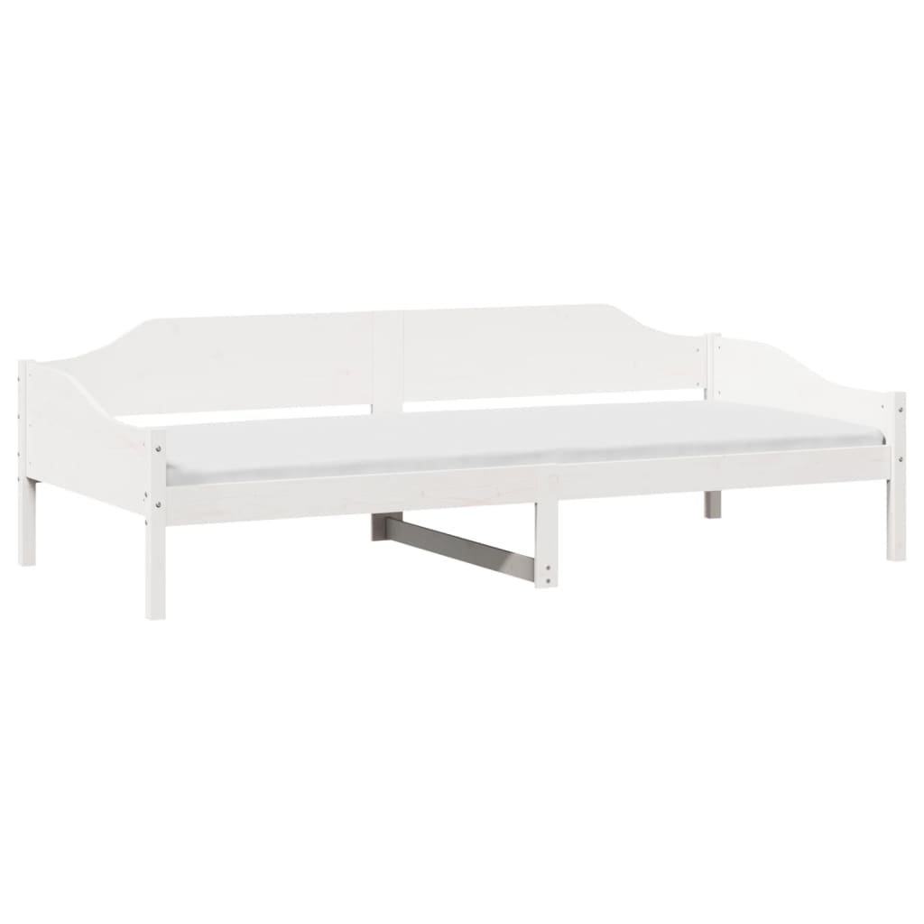 Solid Wood Bed Frame without Mattress White 90 x 190 cm Pine Wood
