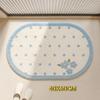 Cute Strawberry Non-Slip Bath Mat Soft Plush Absorbent Polka Dot Shower Rug for Bathroom Home
