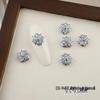 Luxurious Zircon Four-Leaf Clover Nail Art: White K Gold Heart Accessories
