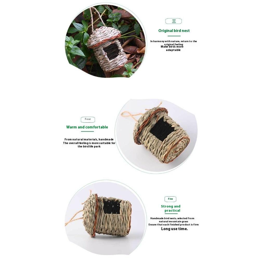 Hand-woven Bird's Nest Hibiscus Grass Bird Cage Pet Gardening Decorations