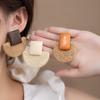 Bohemian Raffia Wood Geometric Earrings Women'S Hand-Woven Vintage Design Vacation Travel Wind Stud Earrings