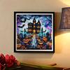 DIY Diamond Art Painting Kit Halloween Haunted House Pumpkin Bats Pattern Full Drill Canvas Creative Handmade Craft Gift for Adults