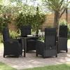 VidaXL 5-Piece Garden Dining Set Black Poly Rattan 3380424