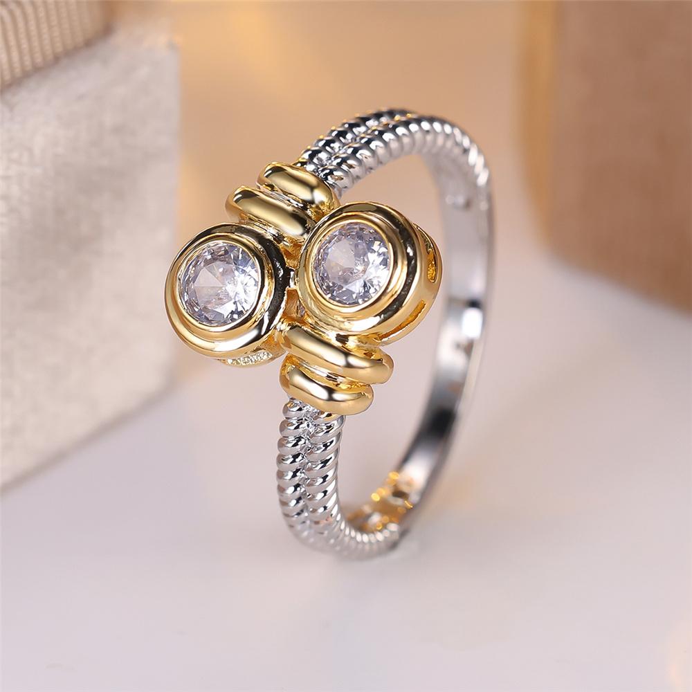Luxury Female White Zircon Stone Silver Color Wedding Promise Love Engagement Rings For Women