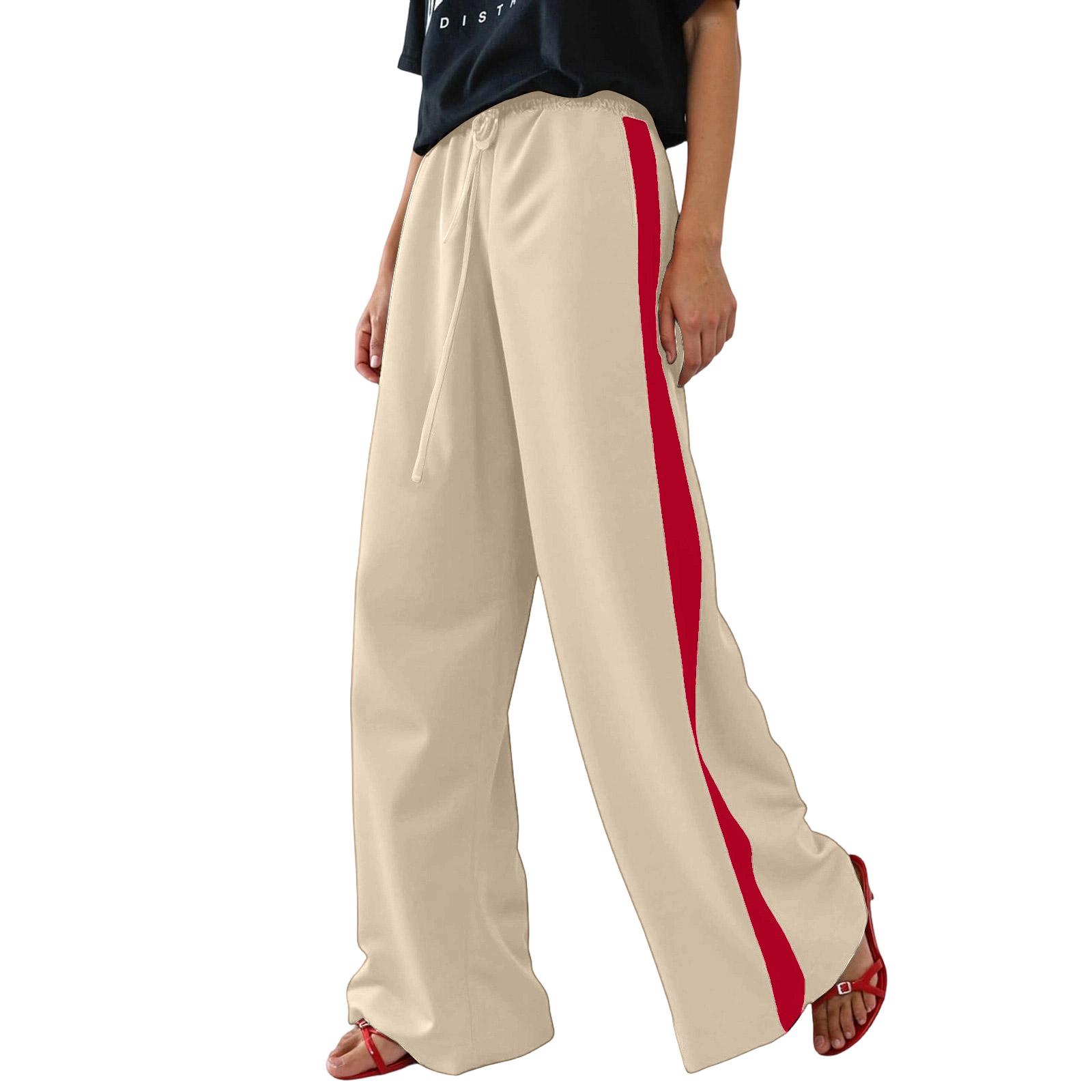 Women s Wide-leg Pants, Summer Casual Flowing Wide-leg Trousers. L