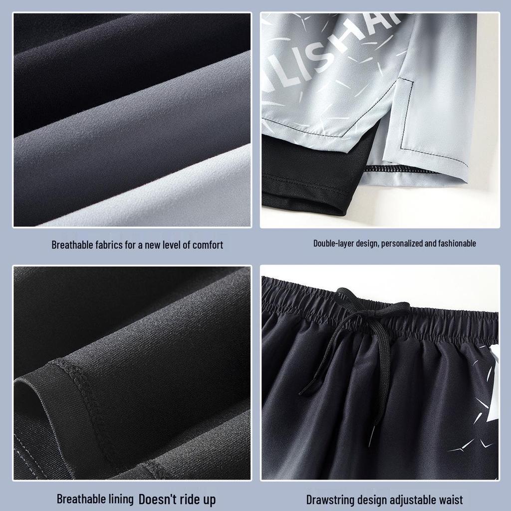 Zweilagige Schnelltrocknende Herren-Badehose - Hochwertige Atmungsaktive Fünf-Punkt-Badehose für Schwimmen und Strand.