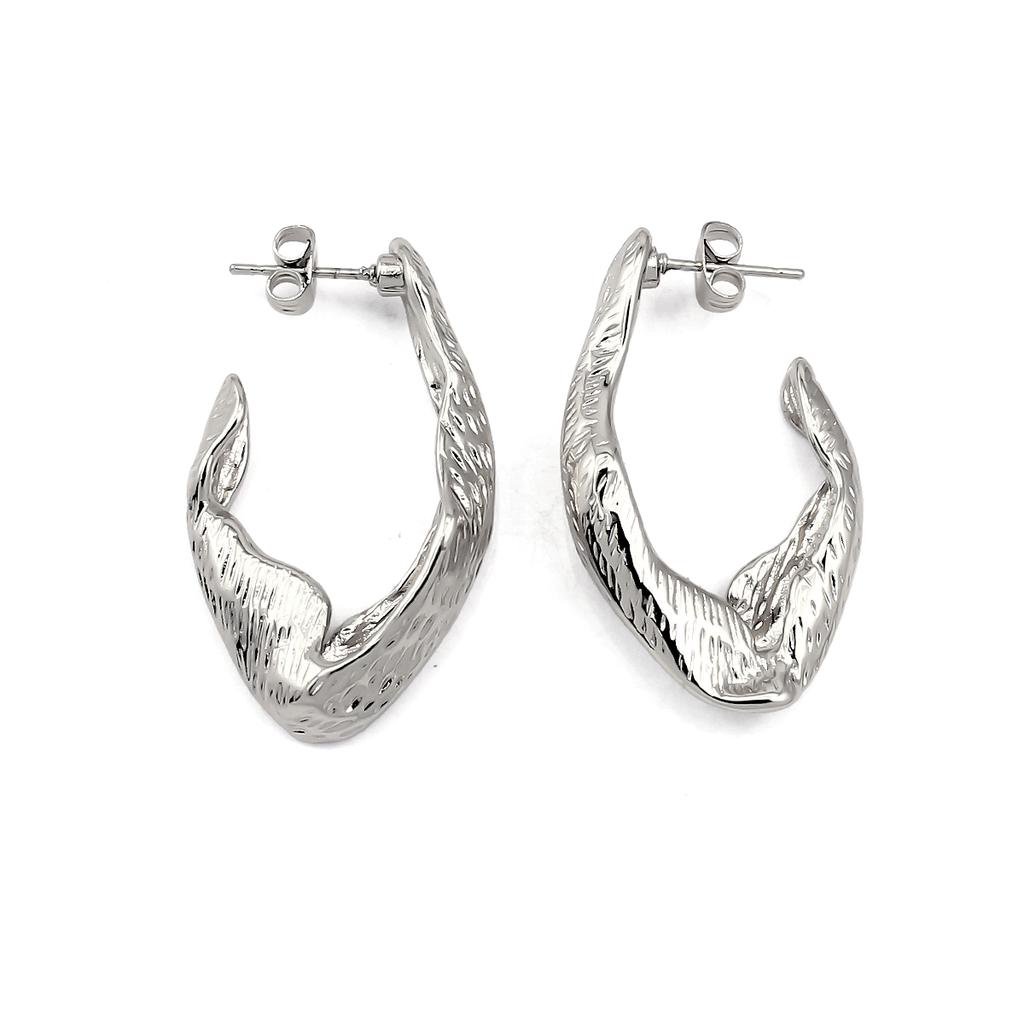 Non Tarnish V Shape Earring Cute Hot Selling Popular Styles Stainless Steel Light Gold Color Earrings Irregular for Women