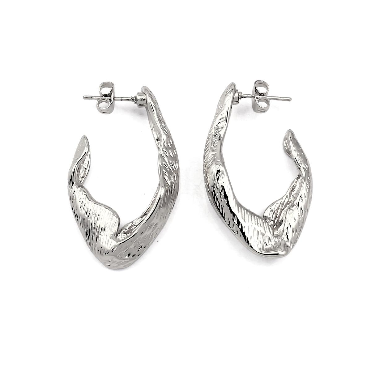 

Non Tarnish V Shape Earring Cute Hot Selling Popular Styles Stainless Steel Light Gold Color Earrings Irregular for Women серебряный