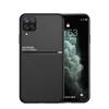 For Samsung Galaxy A12 Case Car Magnetic Holder PU Leather Texture Phone Case For Samsung A12 A 12 a12 Soft Silicone Back Cover