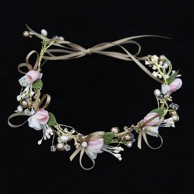 Korean Fashion Imitated Pearl Crowns Girls Bridal Wedding Headband Floral Flower Headband for Girls Adult Hair Accessories