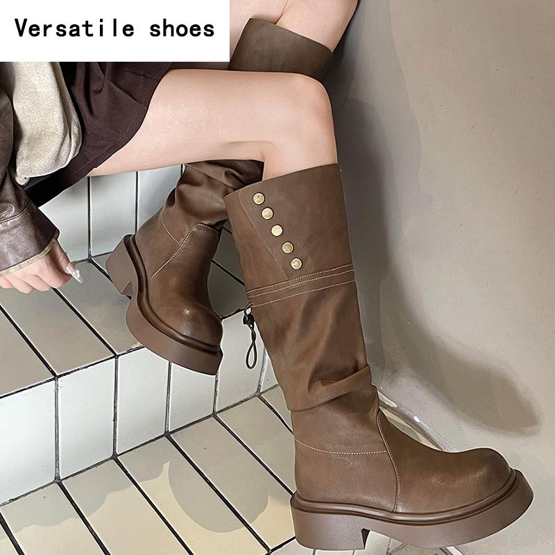 Винтажные дизайнерские женские сапоги до колена — фото 6