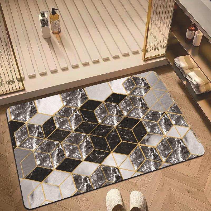 Diatom Mud Floor Mat Bathroom Water-absorbing Quick-drying Floor Mat Entrance Wear-resistant and Easy-to-take-care Door Mat