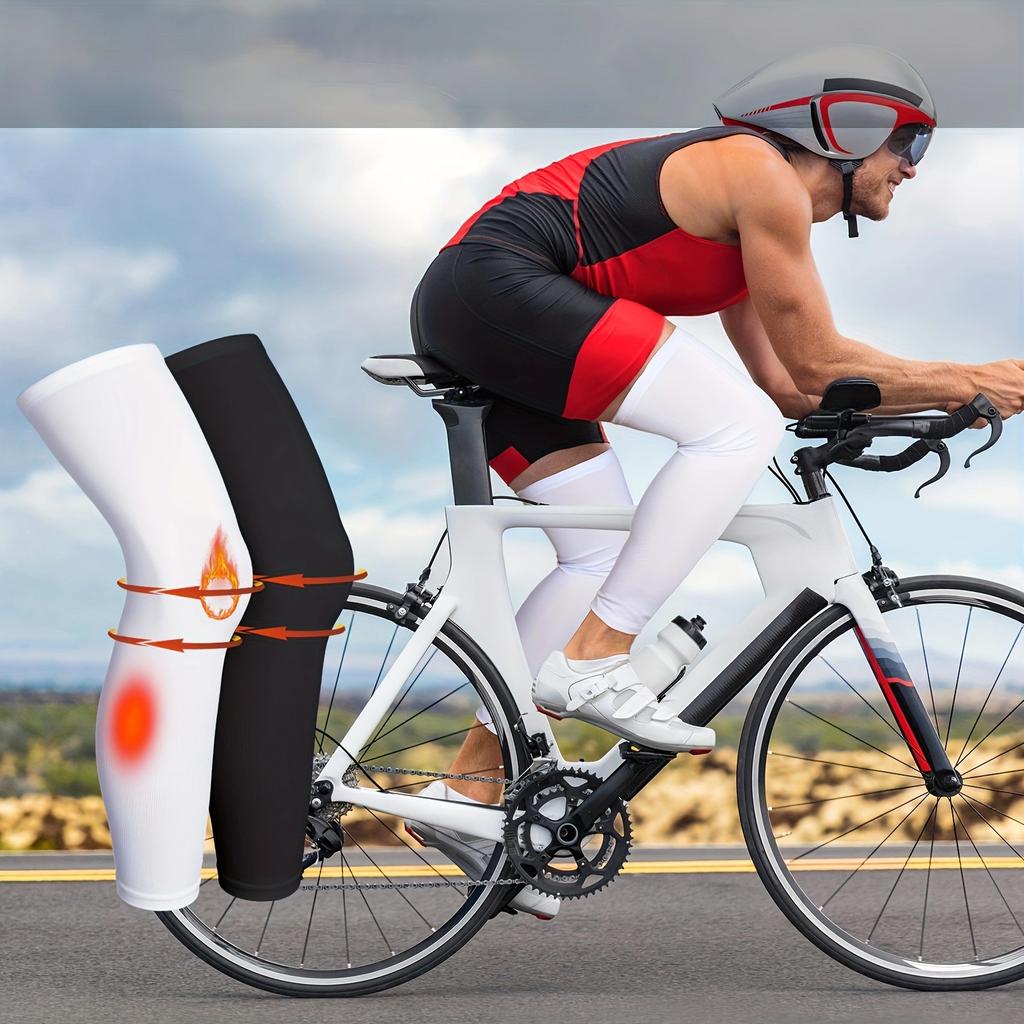 UV Protection Cycling Leg Sleeves Anti Slip Compression Calf Sleeves for Men Women Running Outdoor Sports