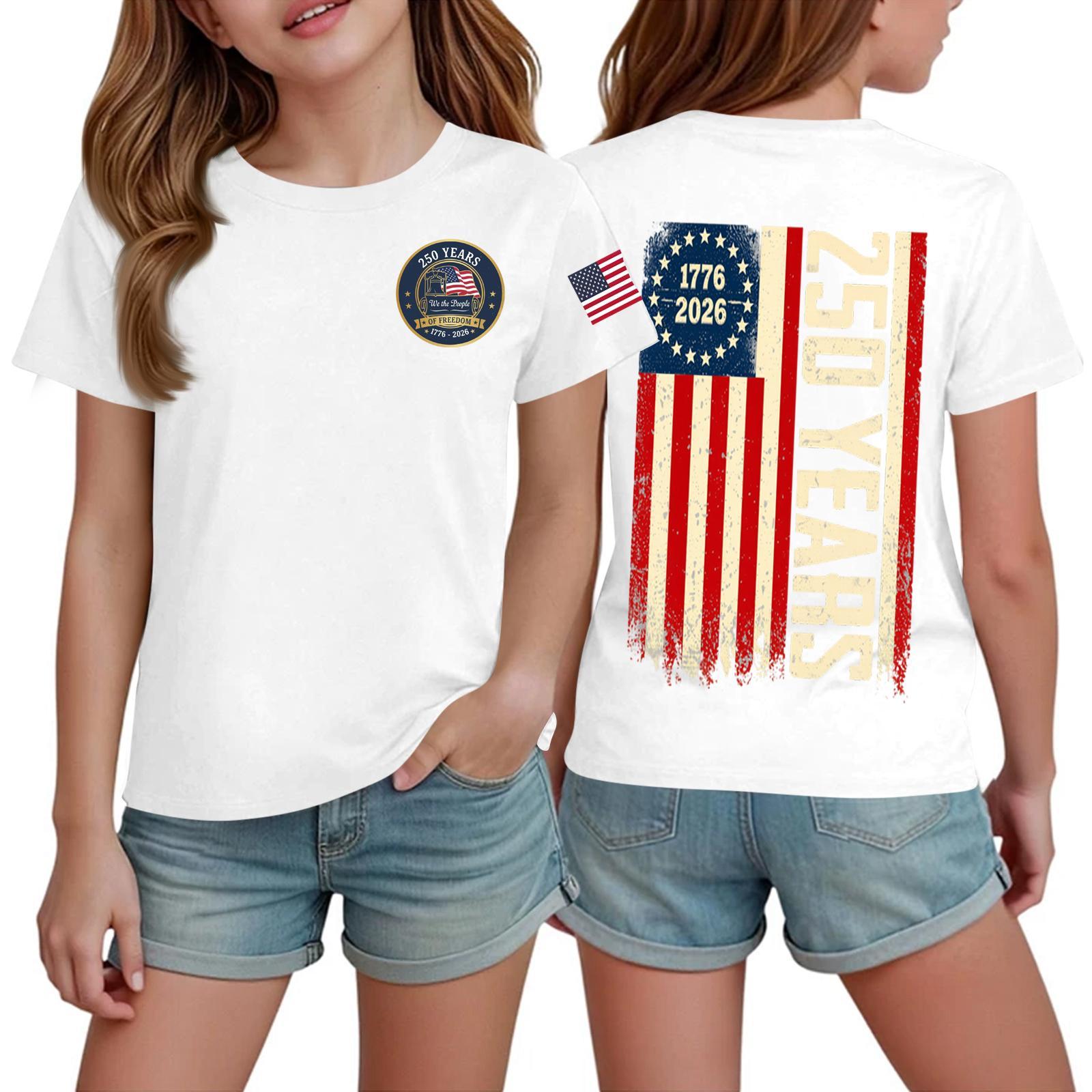 

Kids Print Round Neck Short Sleeve Casual T-shirt 160 білий