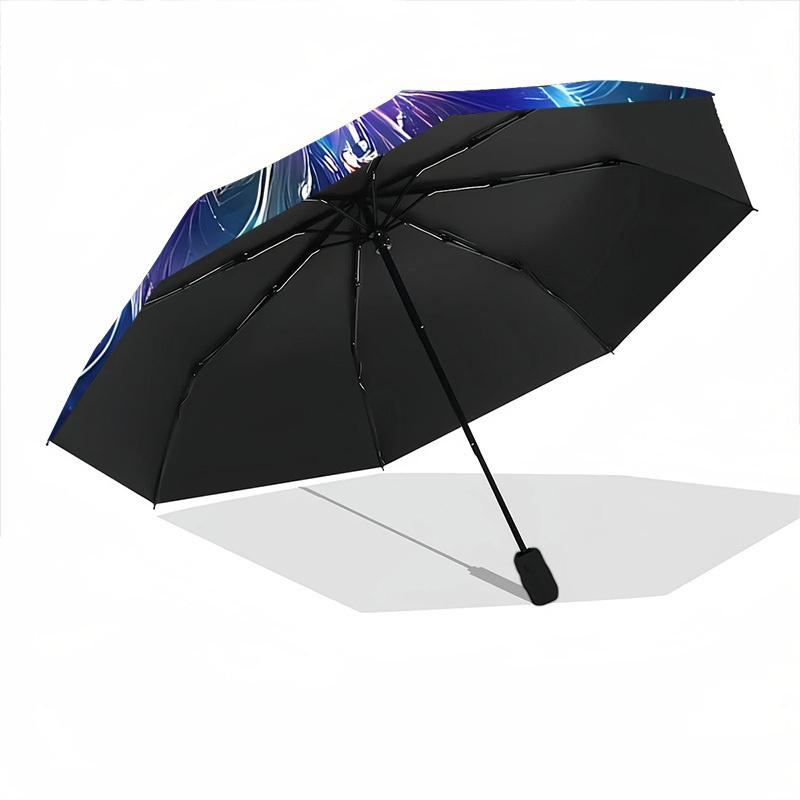 1pc Floral Mandala Design Automatic Folding Umbrella Durable Iron Frame,All Seasons Home Travel Outdoor Multifunctional Umbrella yy251115121