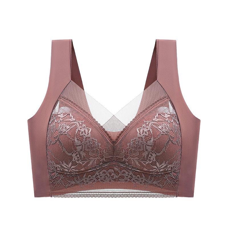 884 Lace Seamless Push-Up Bra for Women - Wirefree, Anti-Sag, Plus Size, Breathable, Thin Vest Design