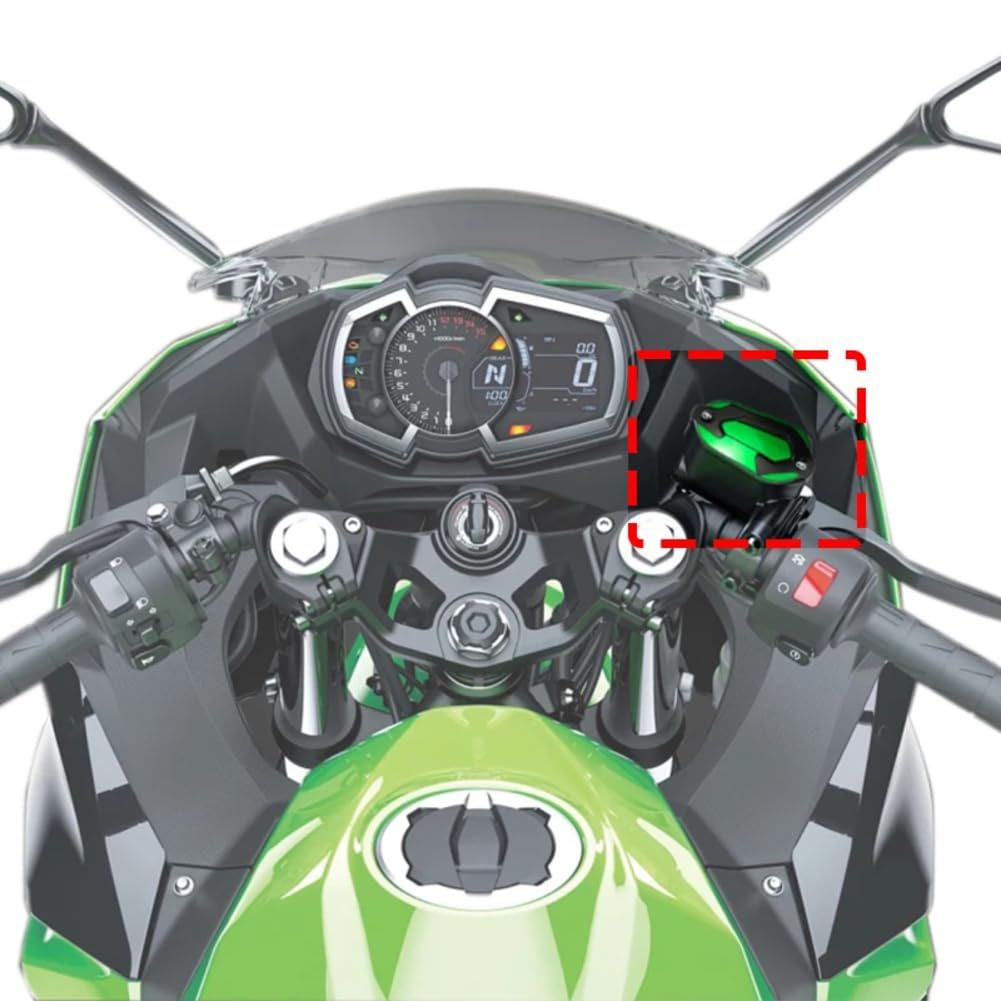 AL-mart Back Front Brake Master Cylinder Cap Cover Fluid Reservoir Cap For Kawasaki Ninja 400/Ninja 250 2018-2023