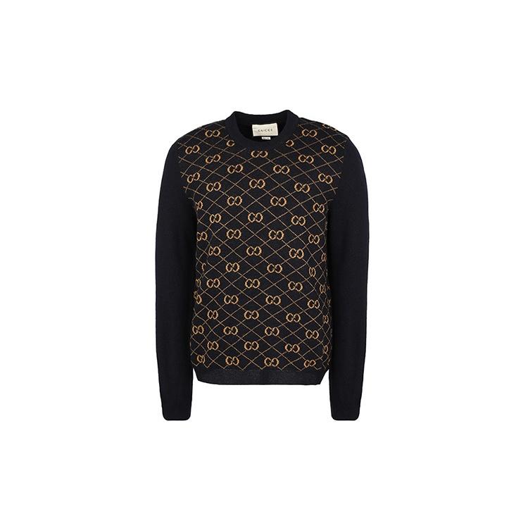 GUCCI Sweaters Men`s Navy Blue Crew