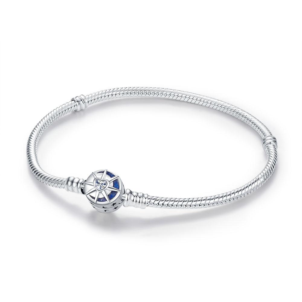 925 Silver Flower Heart Bracelet Sparkling Sun Moon Star Bracelet for women Fit original charms beads jewelry love gift