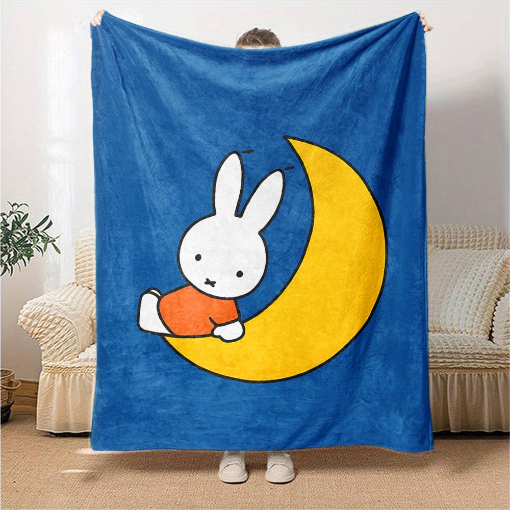 1pc Miffy4 Blanket, Gift, for Men and Women, Soft Blanket, Good for Sofa Bed Couch Travel, Lightweight Flannel Blanket