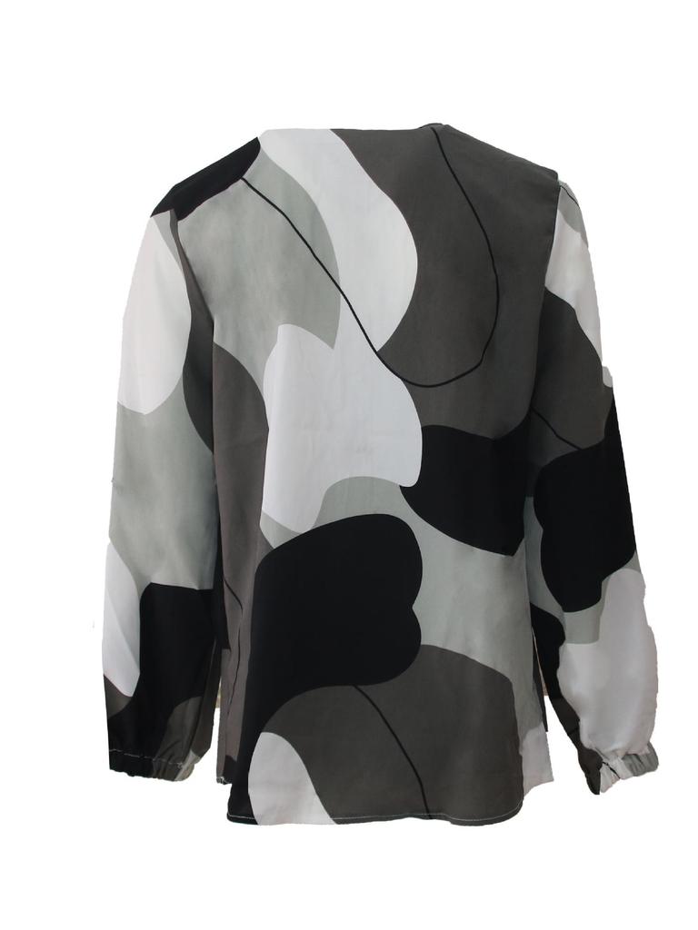 2023 Women's Floral Bubble Sleeve Muslim Top