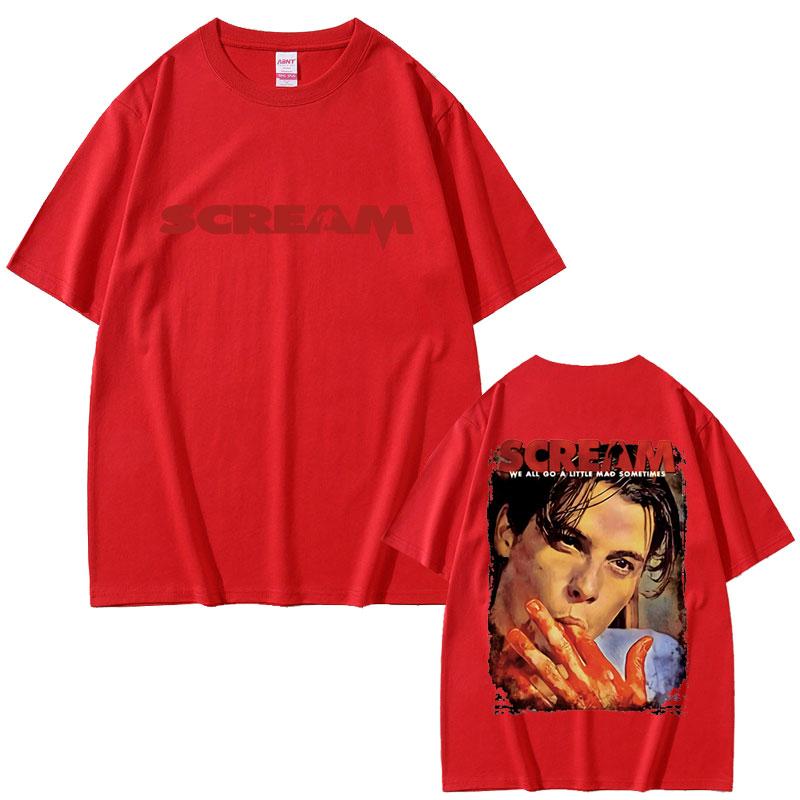

90s Horror Movie Scream Graphic Summer Tshirts Billy Loomis Print Tshirt We All Go A Little Mad Billy Halloween Unisex T Shirts M