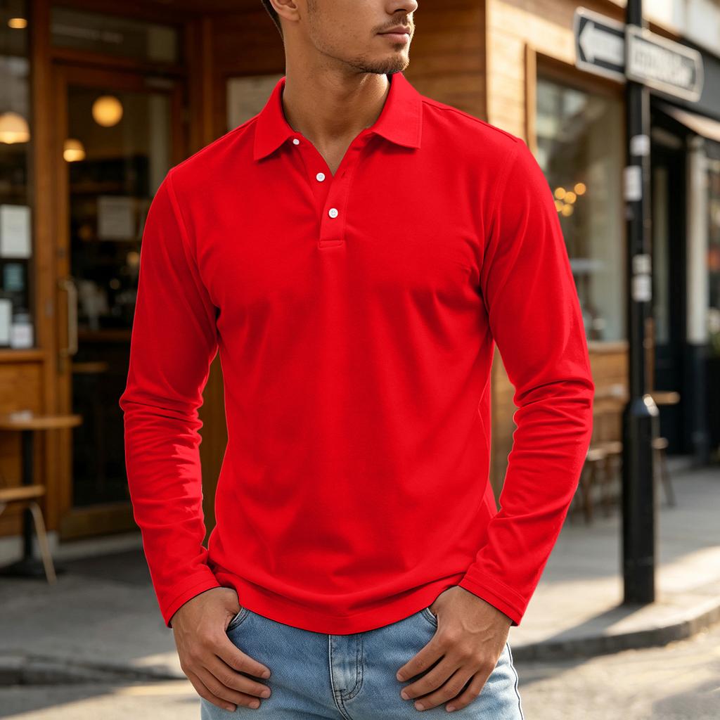 Men's Color Long Sleeve Shirt for Outdoor Casual Wear