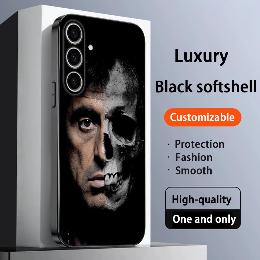 Carcasă Telefon Model Cool Tony Montana Pentru Samsung Galaxy S25 S24 S23 S22 S21 S20 Plus Ultra Note20 Negru Moale