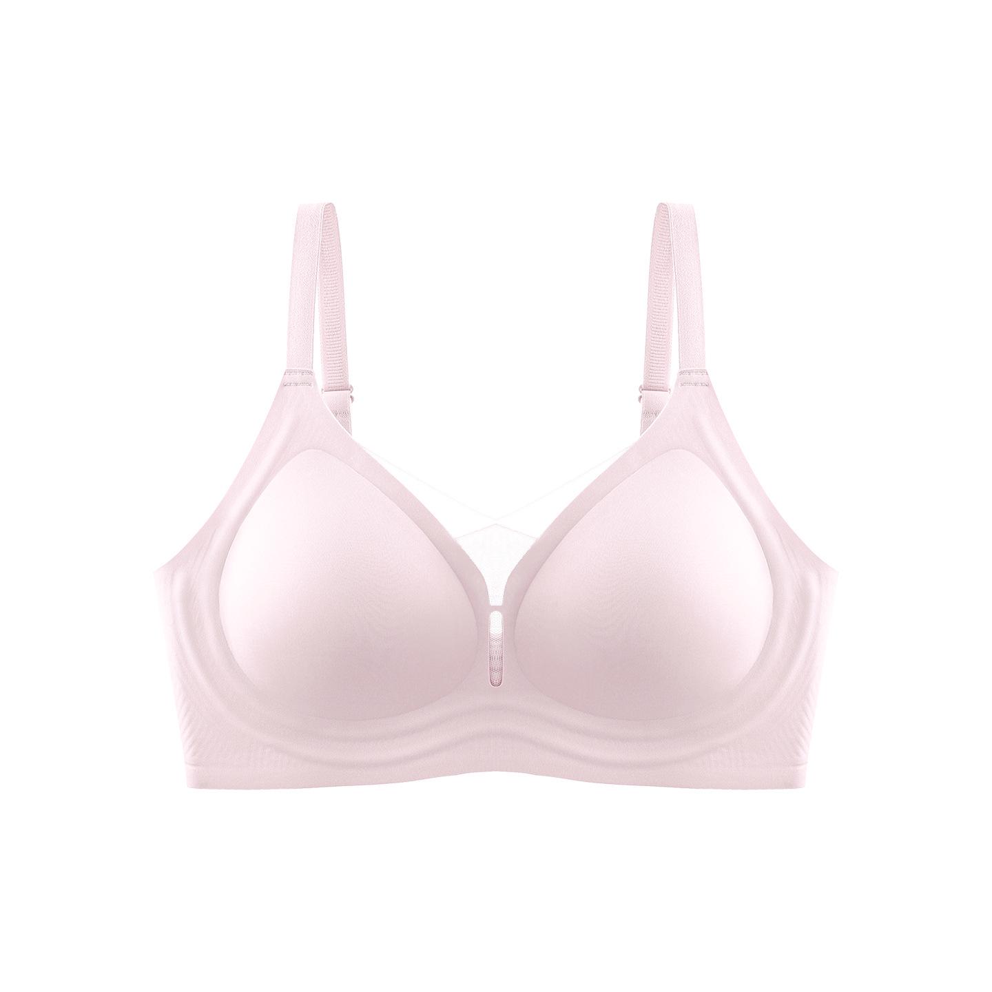 Бесшовный летний гелевый бюстгальтер с мягкой поддержкой - Удобный, приятный для кожи, подтягивающий L (45-54 kg) розовый