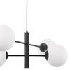 Vicenza Black Hanging Lamp 4-Flat White Lampshade E14