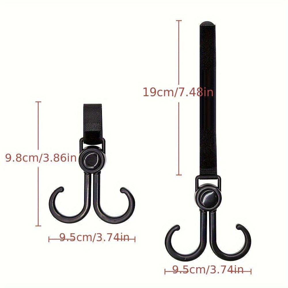 2pcs 360° Rotating Stroller Hooks Heavy-Duty Cart Bike Hanger Multipurpose Travel Organizer for Baby Pram & Shopping Bags