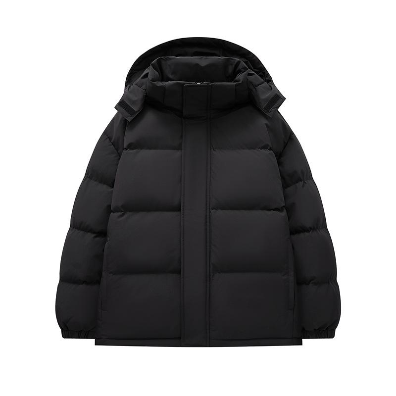 

Однотонная хлопковая одежда с капюшоном для мужчин и женщин, одинаковый раздел, зимняя свободная утолщенная хлопковая куртка, съемный капюшон, хлопковое пальто-куртка S