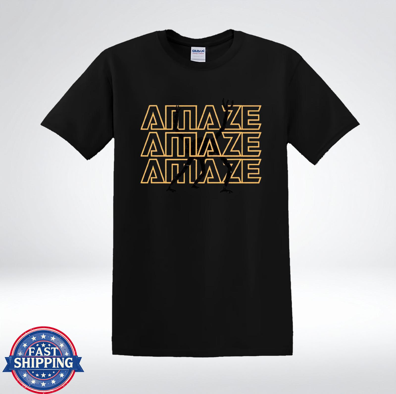 Amaze Repeated Text Shirt Abstract Modern Streetwear Graphic T-Shirt XXL