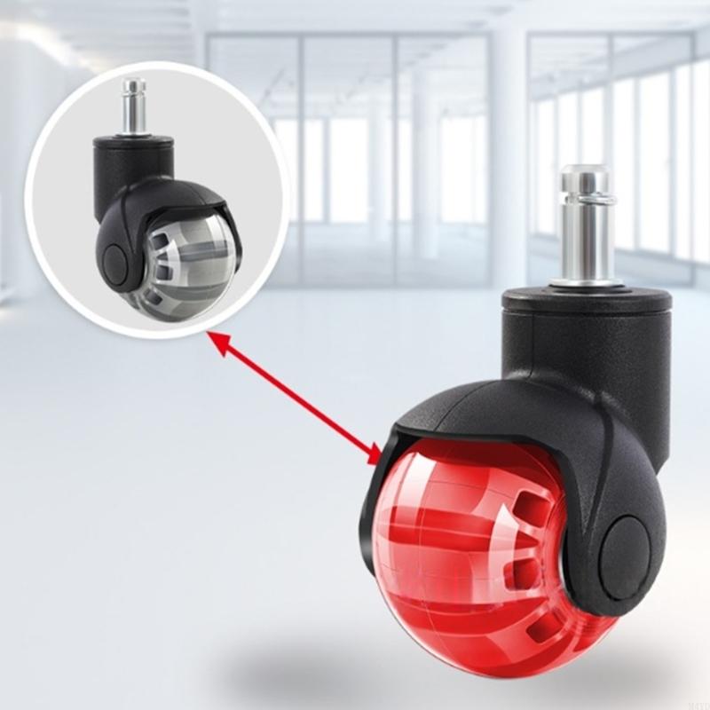 360 Degree PU Ball Casters for Office Chairs with 2 Diameter Quiet Rolling Universal Fit and Long Lasting Build M4YD