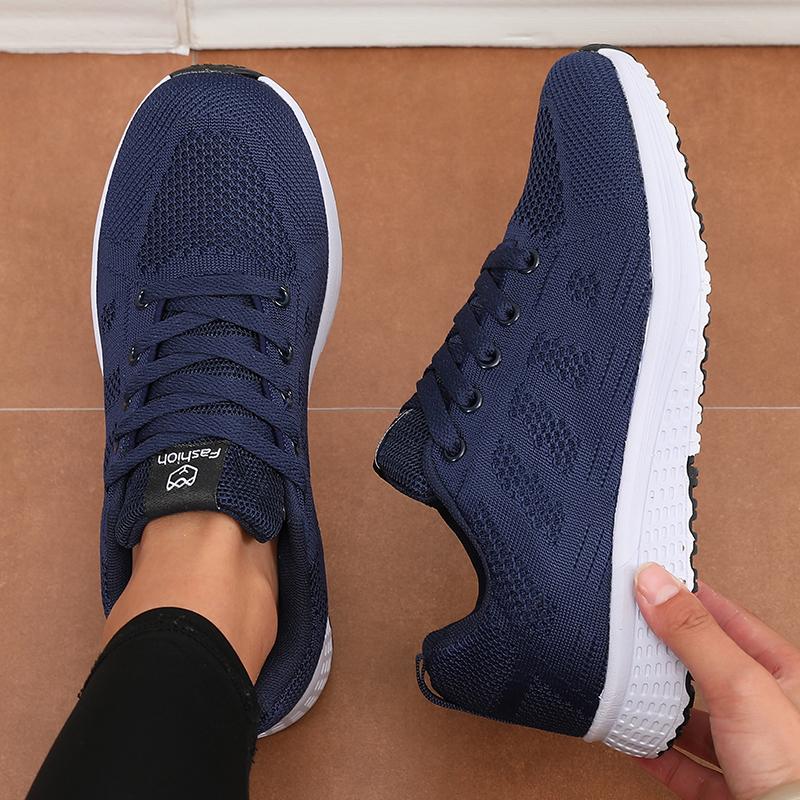 Women's Vegan Mesh Sports Shoes Trendy Luxury Brand Non Slip Flat Shoes Comfortable Track Field Jogging Neutral Casual Shoes