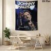 Johnny Hallyday Rock Legend Remembered Tapestry Background Cloth Fashion Print Christmas Gift Work Of Art Background Wall Hanging Cloth