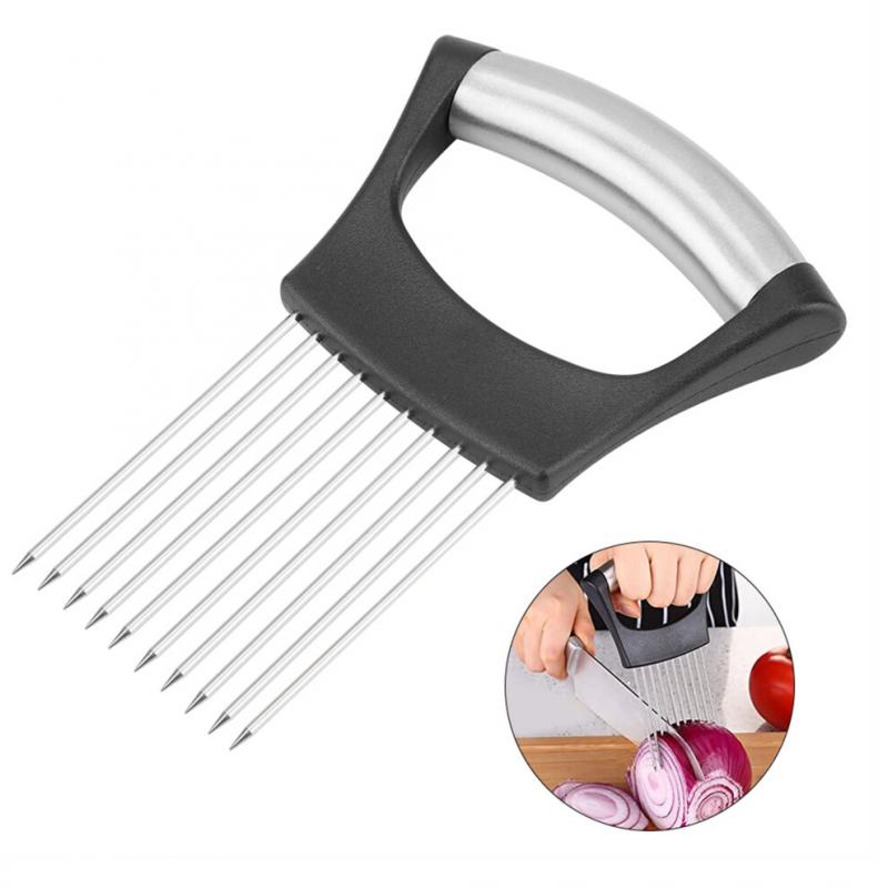 Langlebiger Edelstahl-Zwiebelhalter mit 10 Zacken für einfaches Schneiden