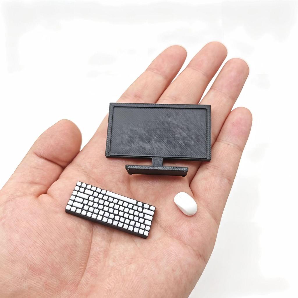 Miniatur-Computerset für 1:12er Maßstab Puppenhaus Schlafzimmer Dekoration
